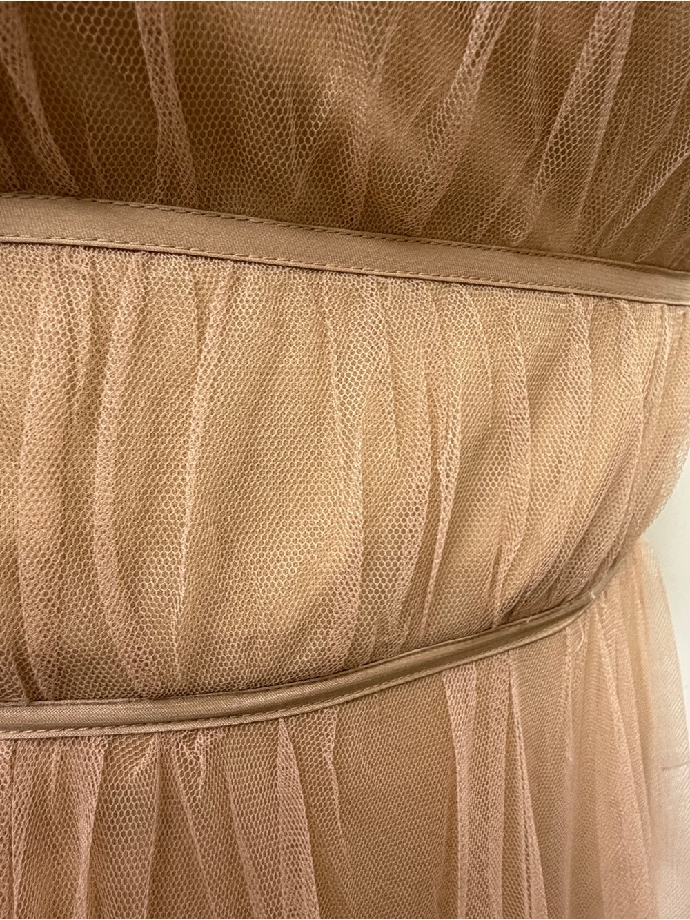 Anthropologie Eva Franco Strapless Ruffled Tulle Maxi Dress in Blush Size 16 - Picture 3 of 10